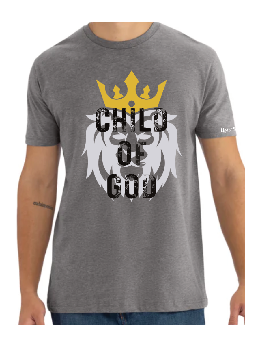 20 - Distressed Child of God with Crowned Lion Tee