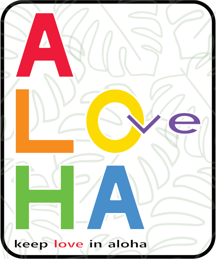 ALOveHA Keep Love in Aloha Aqua Sticker